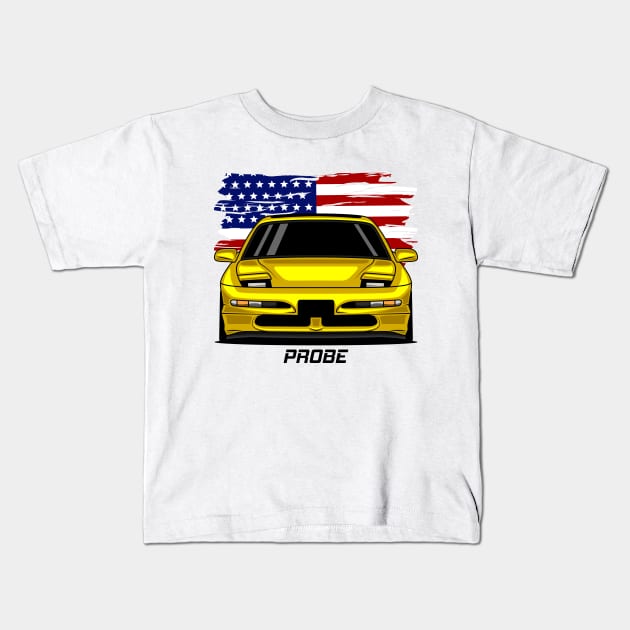 Front Probe Yellow Kids T-Shirt by GoldenTuners